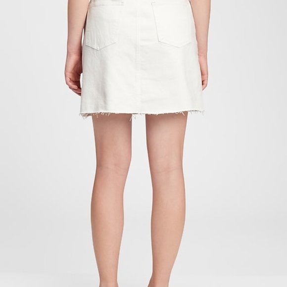 White High Rise Denim Skirt with Washwell™ - Picture 3 of 5